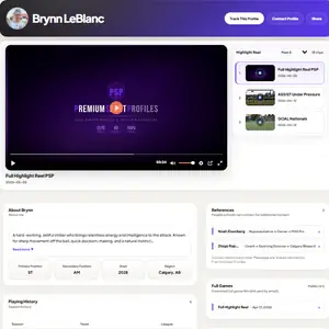 Example PremiumSportProfiles athlete profile preview